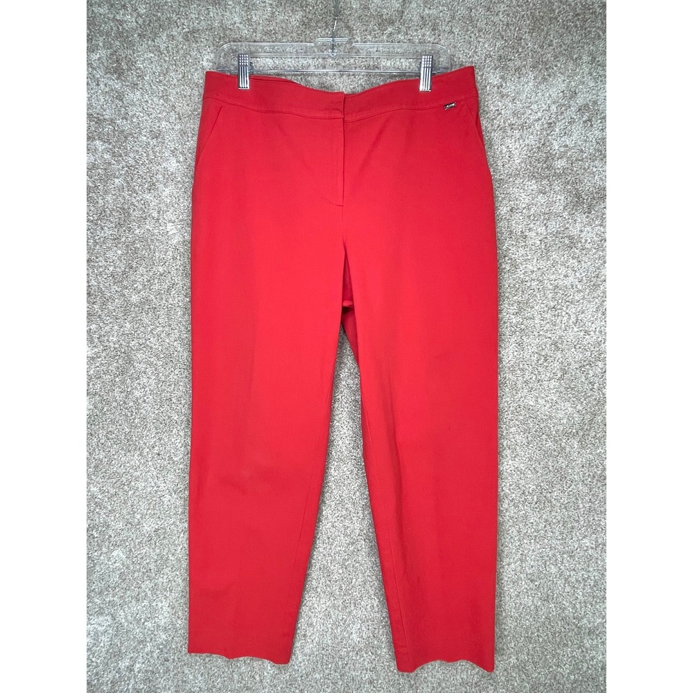 St. John Emma Straight Leg Pants Womens Sz 10 Red Career-Wear Old Money Business